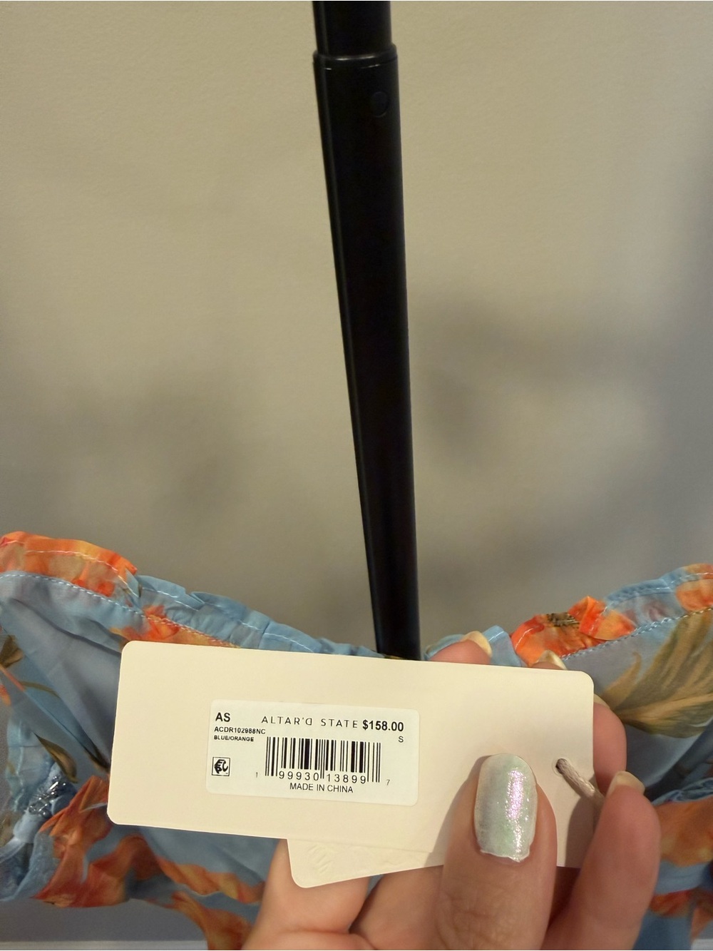 Altar'd State Blue Maxi Slip Dress by ASTR the label with Orange Floral Print - Picture 6 of 7